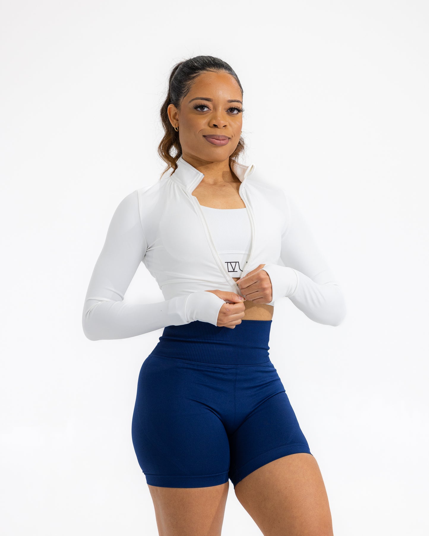 Vision cropped vest in white