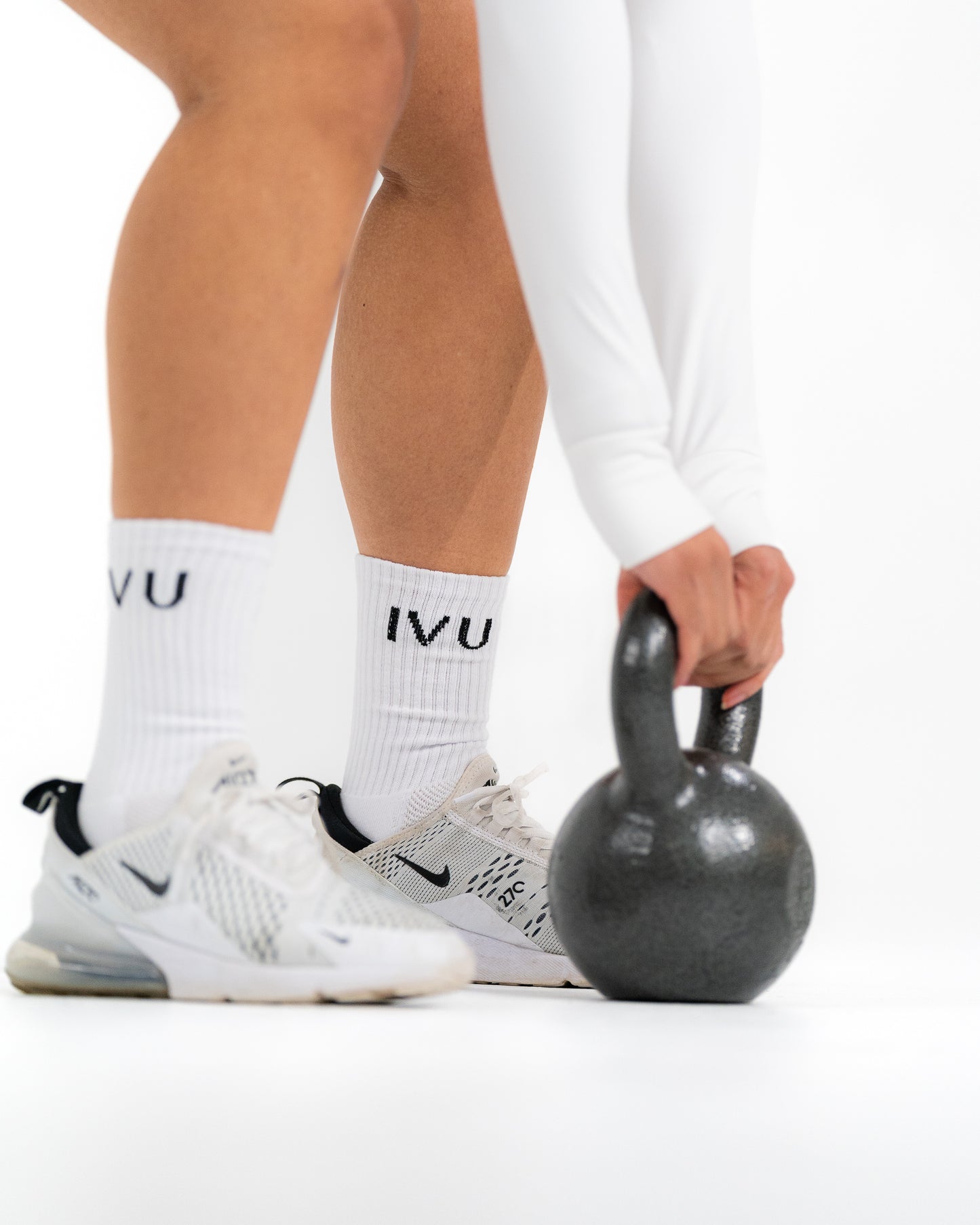 Chaussettes mi-mollet blanches